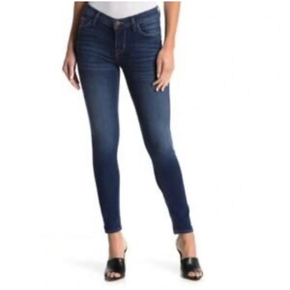 Hudson Jeans Natalie Raw Hem Dark Indigo Skinny Jeans Size 28